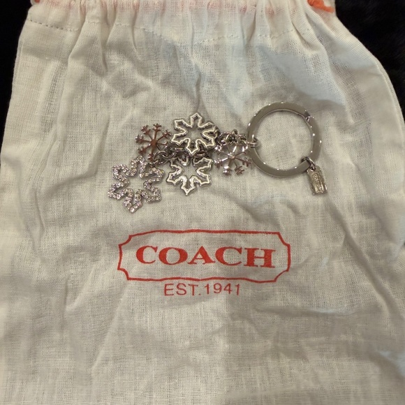 Coach Silver & Rhinestone Snowflake Key Holder - Picture 5 of 6